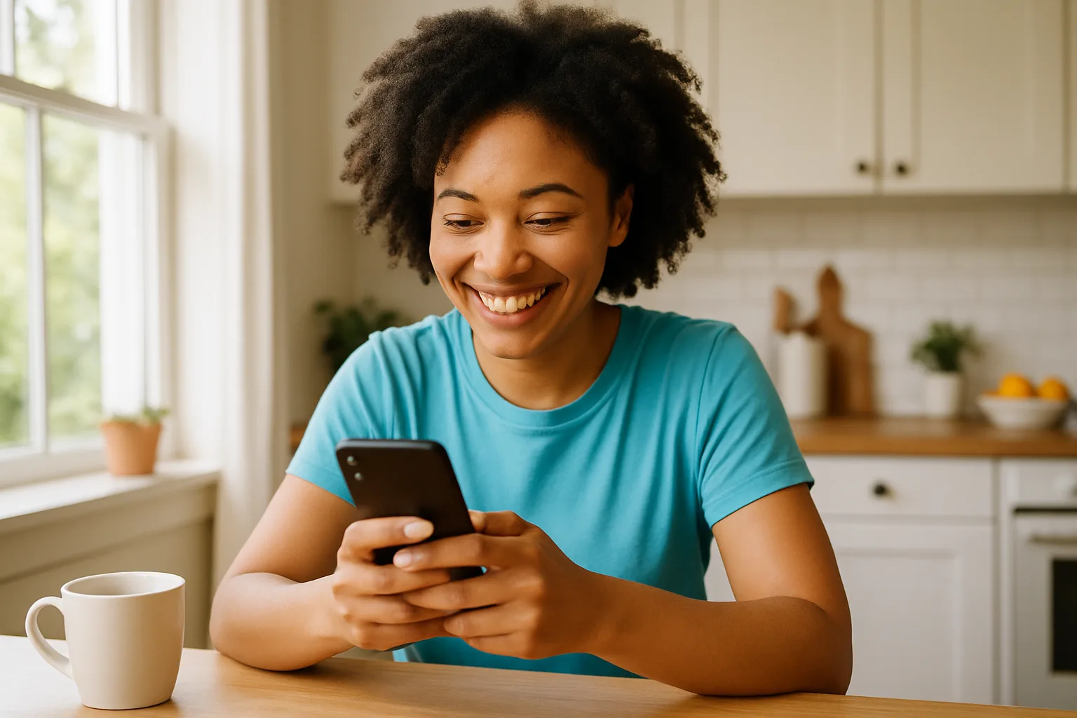 Person smiling while messaging on a smartphone — start dating in Cornwall